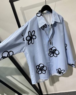 Jazz Up Blue Shirt with Flower Print