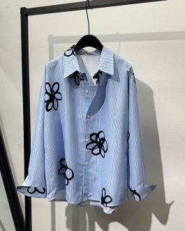 Jazz Up Blue Shirt with Flower Print