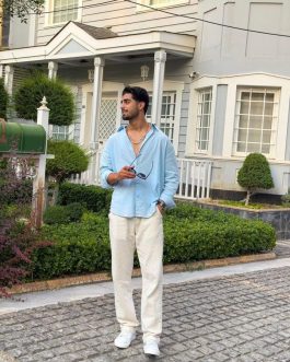 SKY BLUE LINEN SHIRT