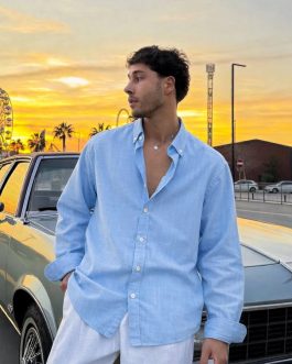 SKY BLUE LINEN SHIRT