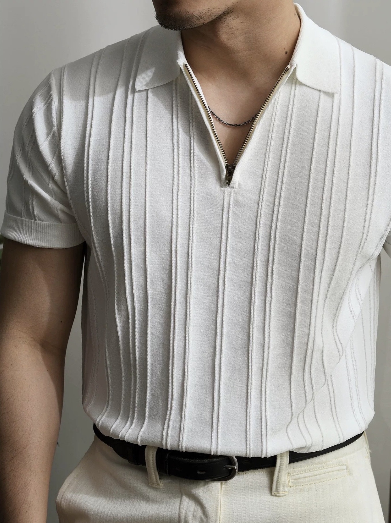 Knitted Polo T-shirt - Image 3