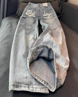 Vintage Washed Wide-Leg Jeans