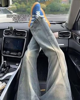 Wide-Leg Vintage Washed Denim