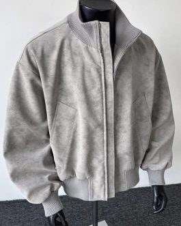 Ice-grey Suede Leather Jackets