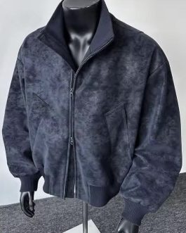 Ice-grey Suede Leather Jackets