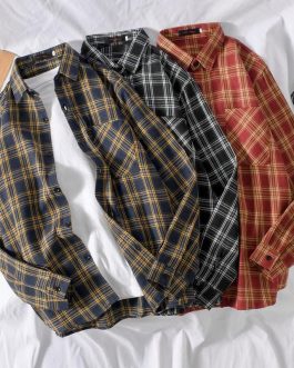 New Flannel shirt men’s long-sleeved outer wear