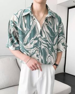 Marble-Print Shirt