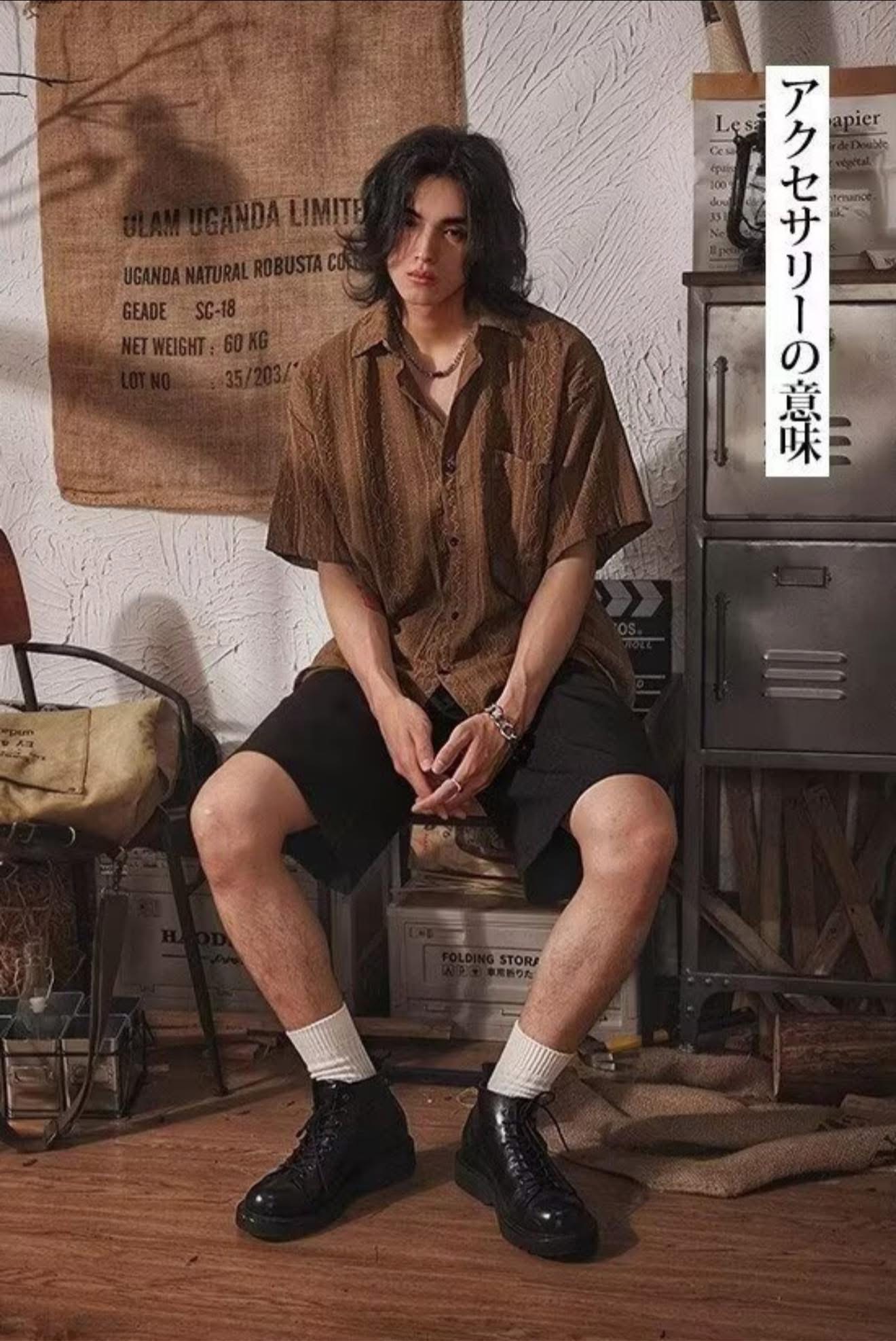 Men's Eyelet Half Sleeve Knitted Cuban Shirt - Image 4