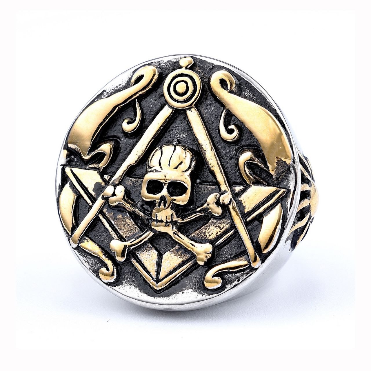 ☠️⚜️ Skull Emblem Vintage Ring - Image 2