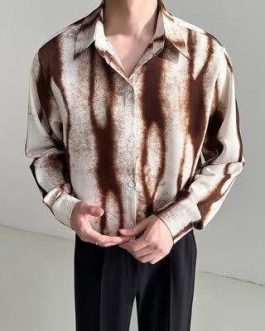 Mocha Wave Satin Shirt