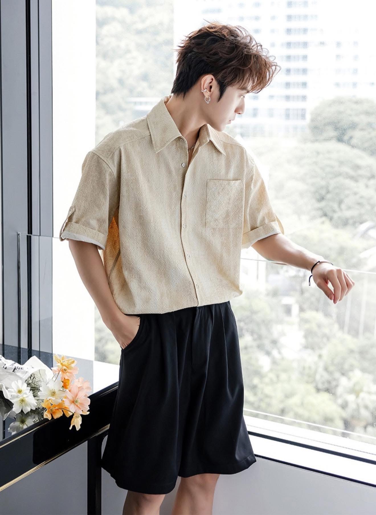 Sandstone Linen Half Sleeve Shirt ✨ - Image 3
