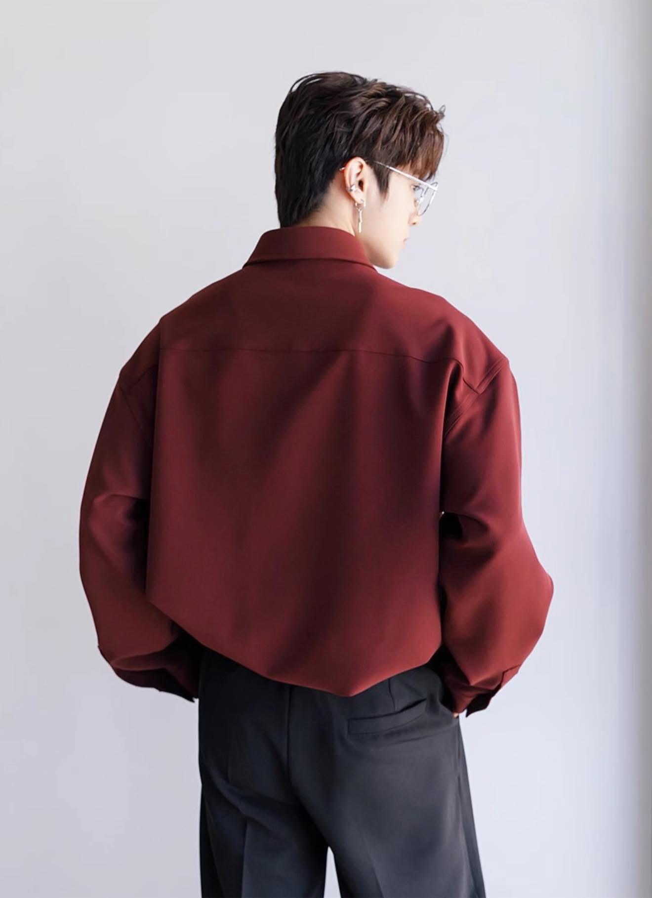 Crimson Luxe Oversized Shirt♥️ - Image 2