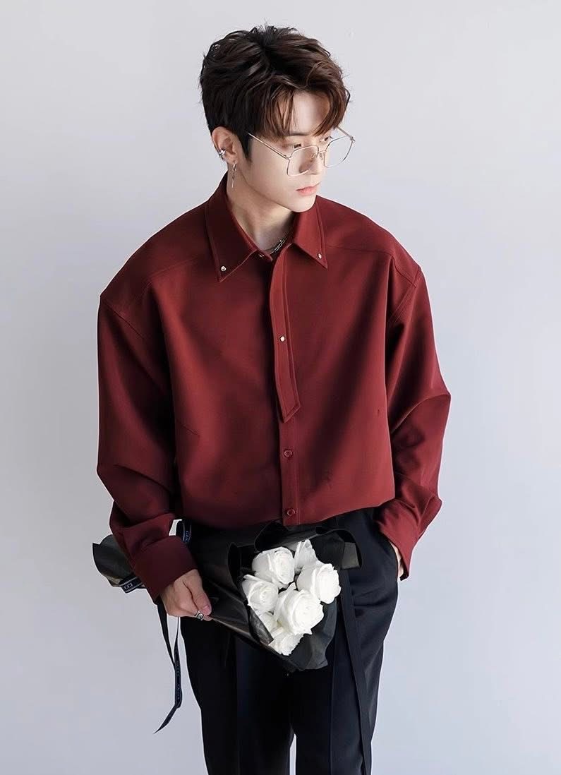 Crimson Luxe Oversized Shirt♥️ - Image 3