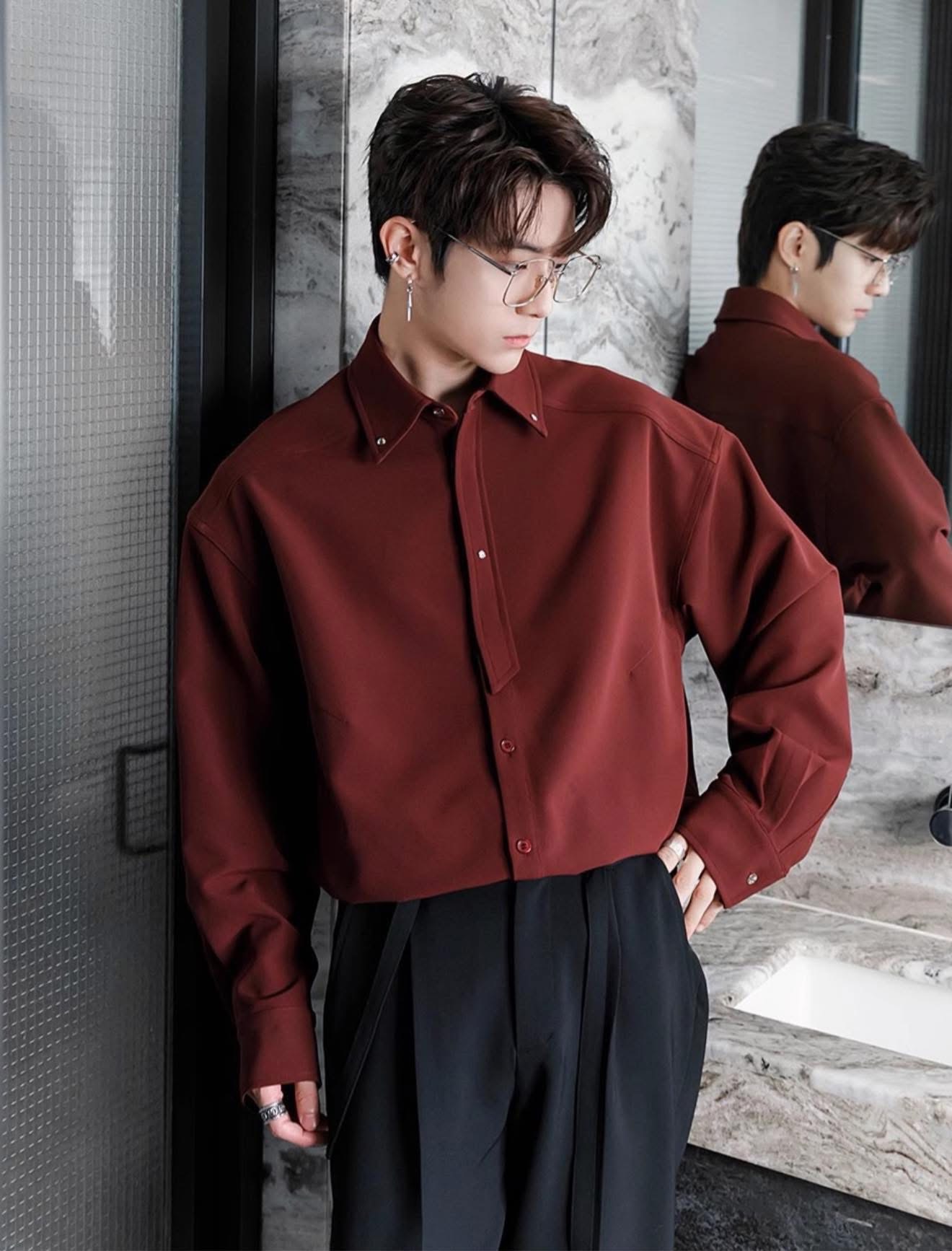 Crimson Luxe Oversized Shirt♥️ - Image 4
