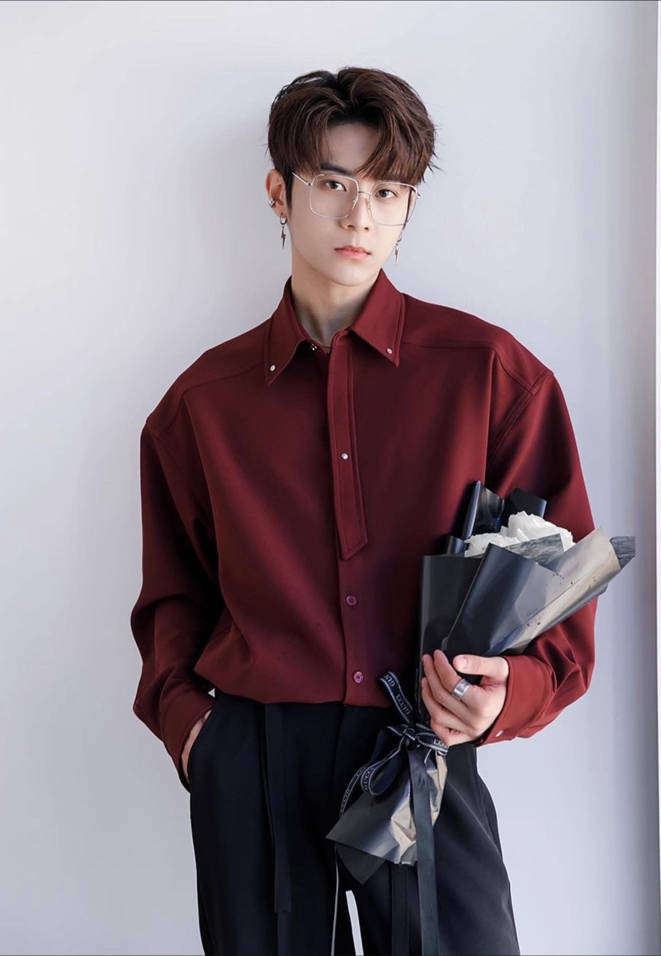 Crimson Luxe Oversized Shirt♥️ - Image 6