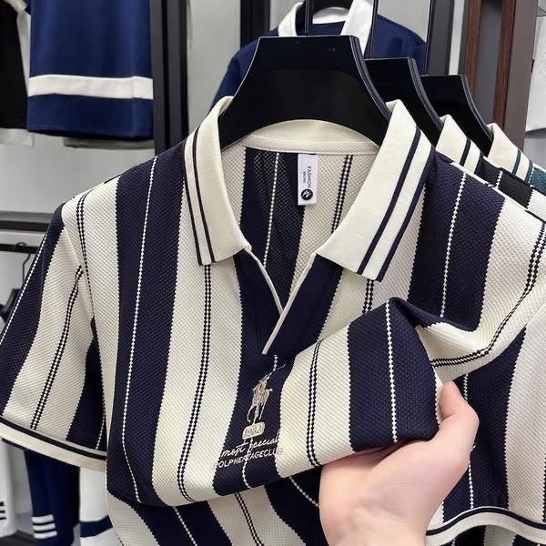 Navy Knit Polo ✨ - Image 3