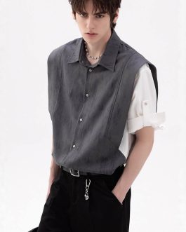 Men's Faux-layered Vest Shirts