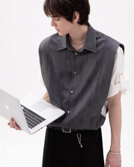 Men’s Faux-layered Vest Shirts