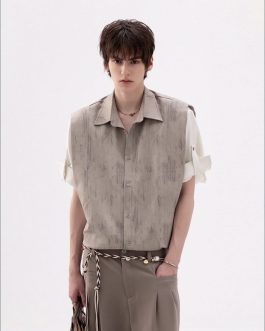 Men’s Faux-layered Vest Shirts